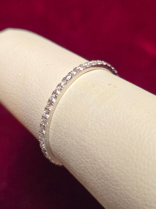 14K White Gold Eternity Ring 0.44ct Round Diamonds 0.7g