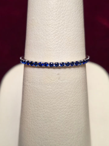 14K White Gold 0.44ct Natural Sapphire Ring 0.8g