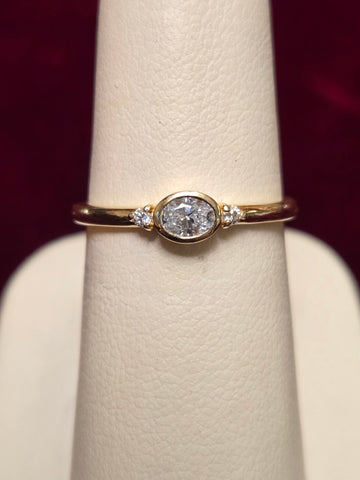 14K Gold 0.25ct Natural Diamond Ring 1.9g
