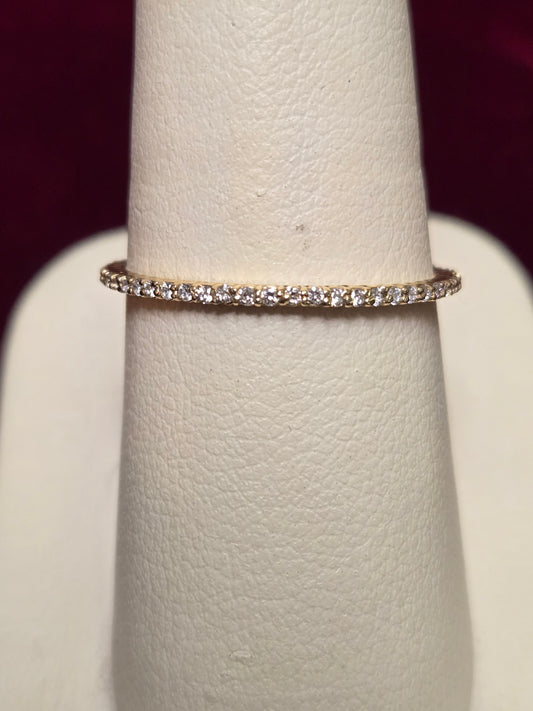 14K Gold Eternity Ring 0.14ct Round Diamonds 1g