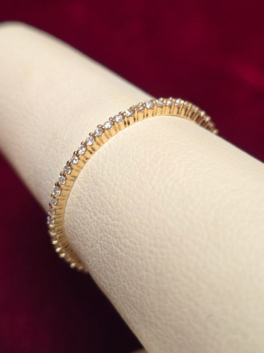 14K Gold Eternity Ring 0.14ct Round Diamonds 1g