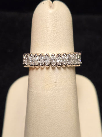 14K White Gold 2ct Natural Diamond Ring 4.6g