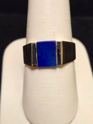 18K Gold Natural Lapis Lazuli Ring 6.5g