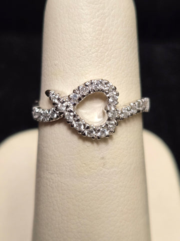 18K White Gold 0.25ct Natural Diamond Ring 2.9g