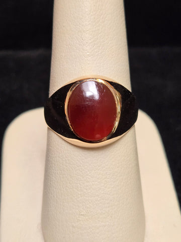 18K Gold Natural Agate Ring 5.5g