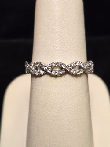 14K White Gold 0.25ct Lab-Created Diamond Ring 2.4g