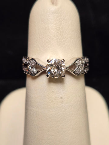 14K White Gold 0.48ct Natural Diamond Ring 2.5g