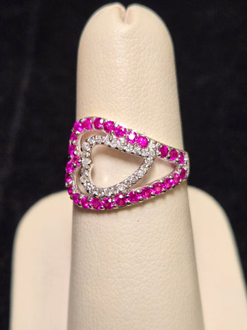 18K White Gold 0.6ct Natural Sapphire Ring 3.2g