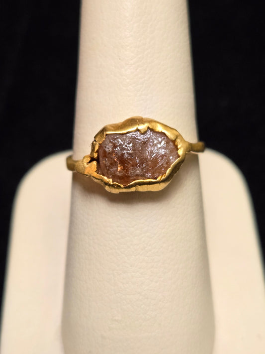 14K Gold Ring 3.37ct Raw Pink Diamond 3.3g