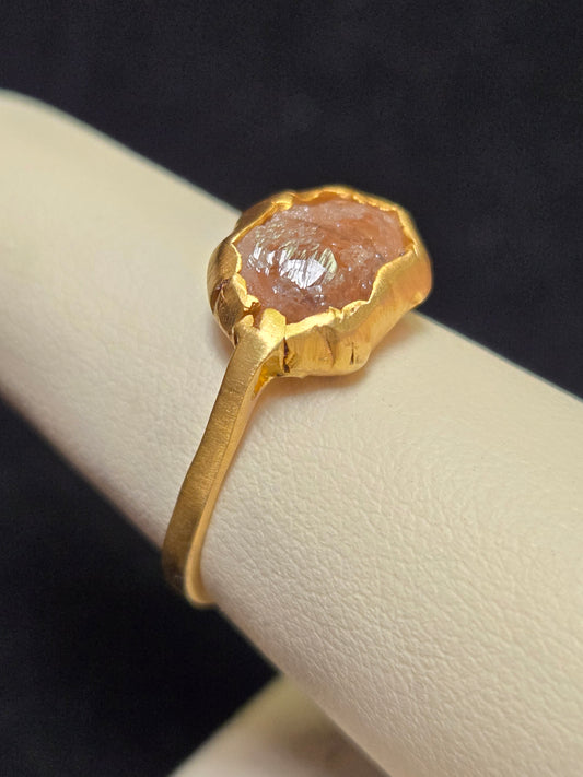14K Gold Ring 3.37ct Raw Pink Diamond 3.3g