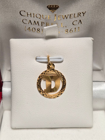 22K Gold "D" Pendant 1g