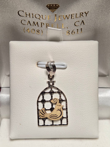18K Multi-Tone Gold Bird Pendant 1.2g