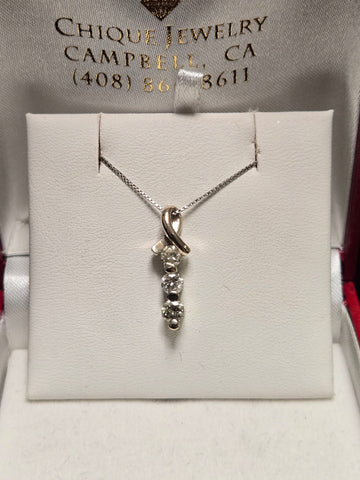 14K Gold Pendant 0.56ct Round-Cut Diamond 1.9g