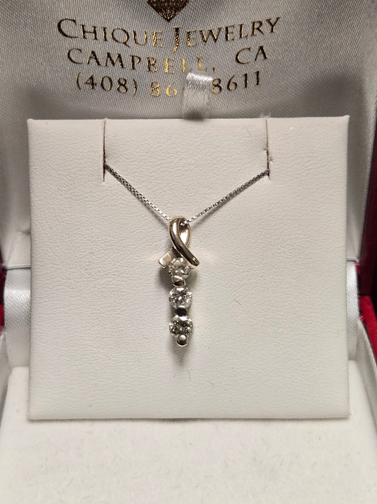 14K Gold Pendant 0.56ct Round-Cut Diamond 1.9g