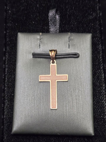 14K Rose Gold Cross Pendant 0.9g