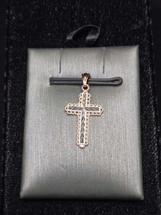 14K Multi-Tone Gold Cross Pendant 0.6g