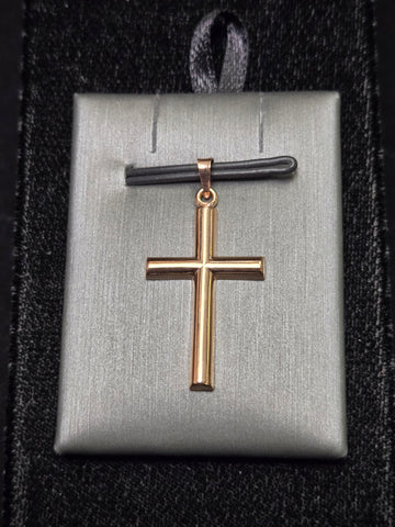 14K Rose Gold Cross Pendant 0.7g