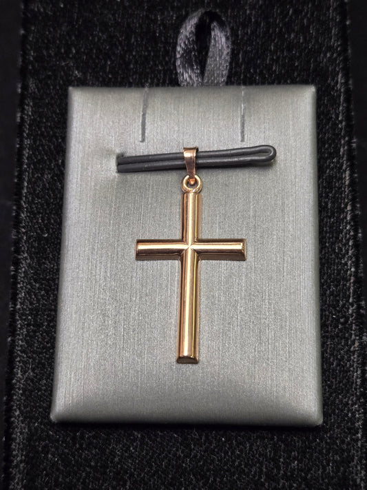 14K Rose Gold Cross Pendant 0.7g