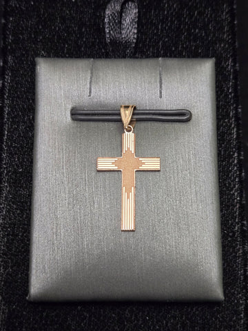 14K Rose Gold Cross Pendant 0.8g