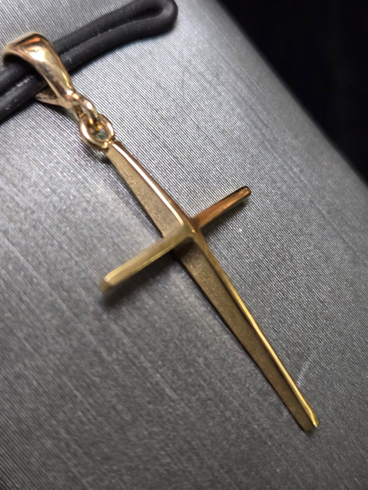 14K Gold Cross Pendant 1g