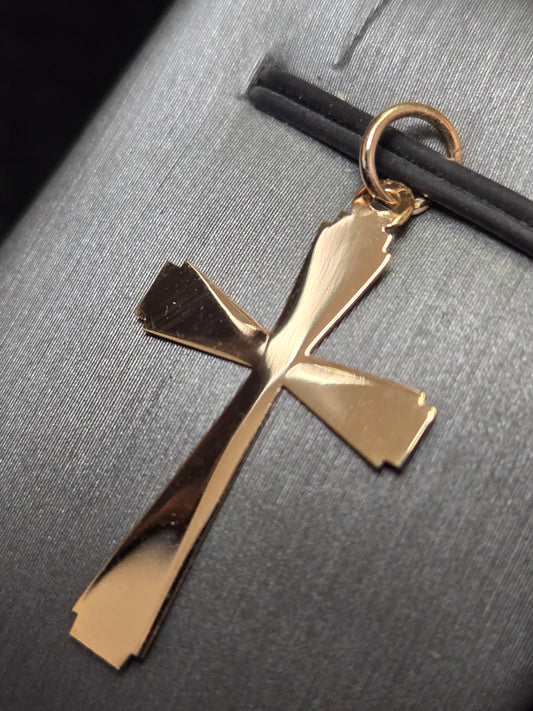14K Gold Cross Pendant 0.5g