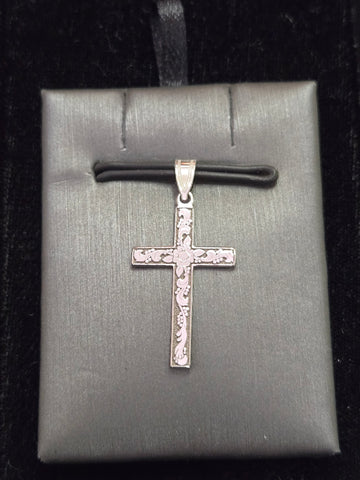 14K White Gold Cross Pendant 0.8g