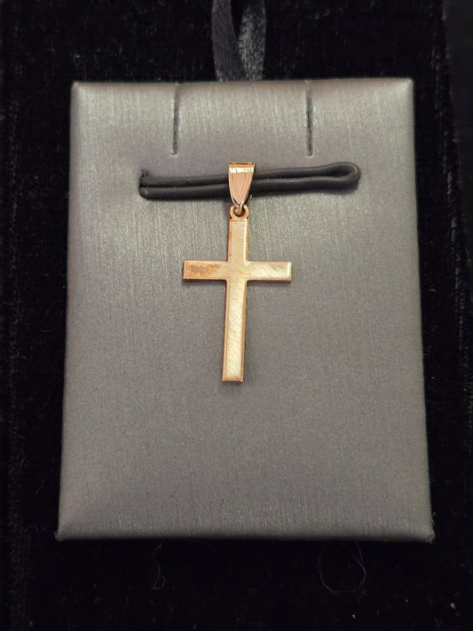 14K Rose Gold Cross Pendant 0.6g