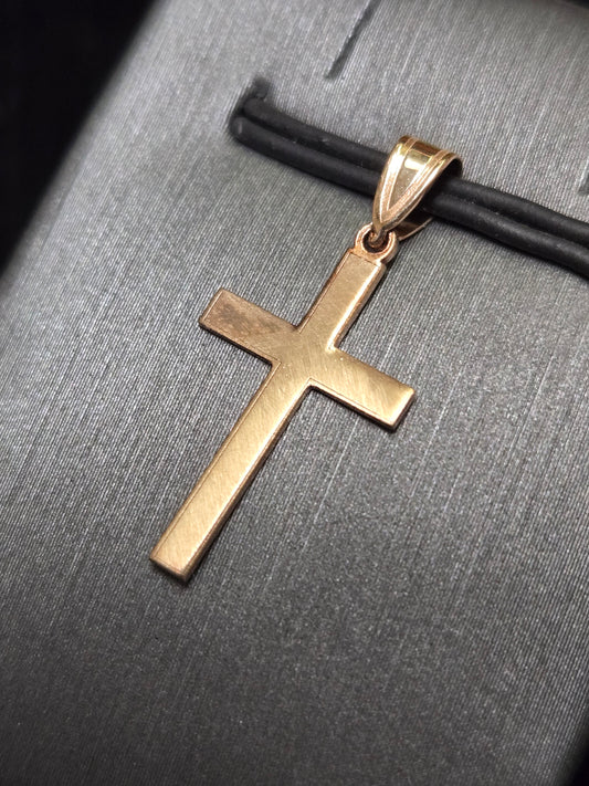 14K Rose Gold Cross Pendant 0.6g