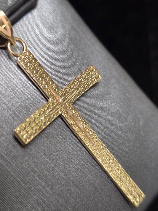 14K Gold Cross Pendant 1.4g