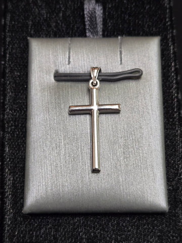 14K White Gold Cross Pendant 0.7g