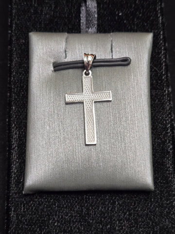 14K White Gold Cross Pendant 0.8g