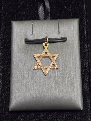 14K Gold Star of David Pendant 1g