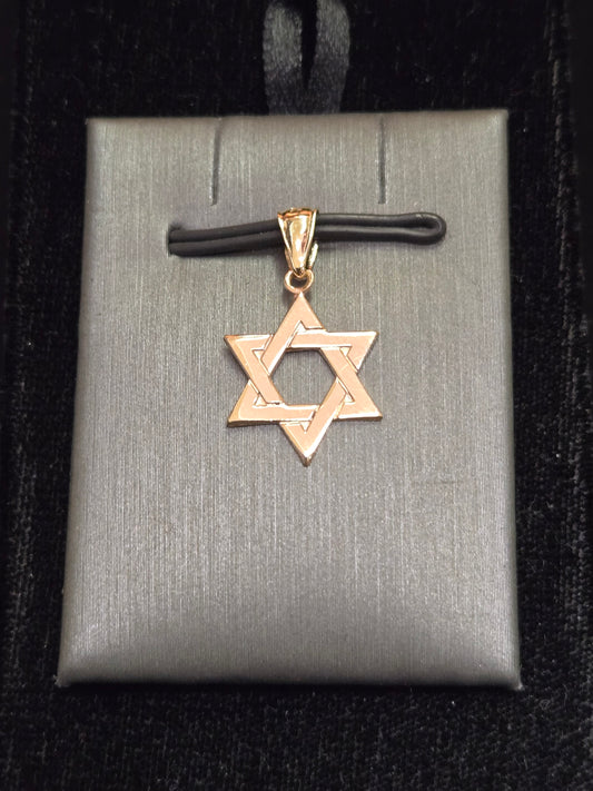 14K Gold Star of David Pendant 1g