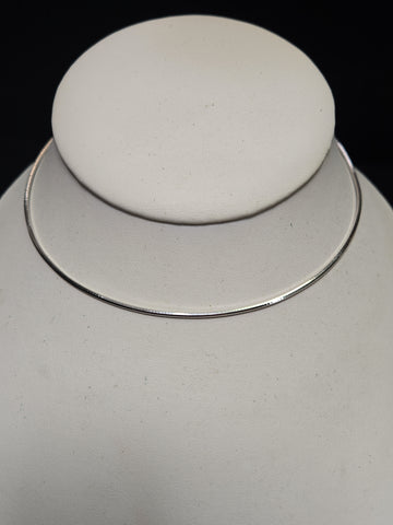 14K White Gold Omega Chain Necklace 15" 6.1g