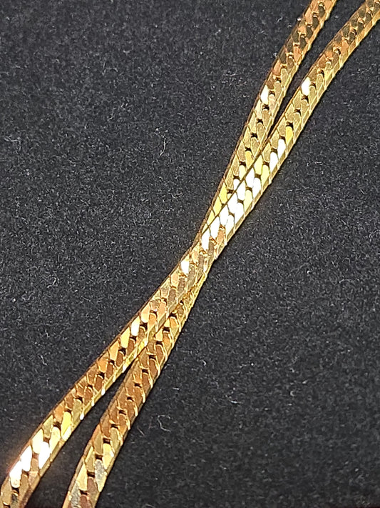 14K Gold Serpentine Chain Necklace 18" 10.9g