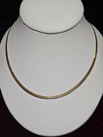 14K Gold Serpentine Chain Necklace 18" 10.9g