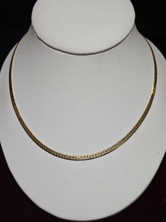14K Gold Serpentine Chain Necklace 18" 10.9g