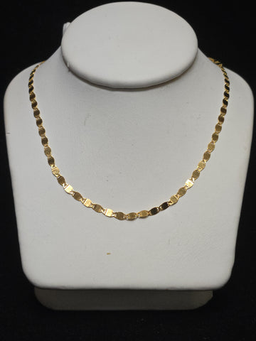 14K Gold Plate Link Chain Necklace 18" 1.7g