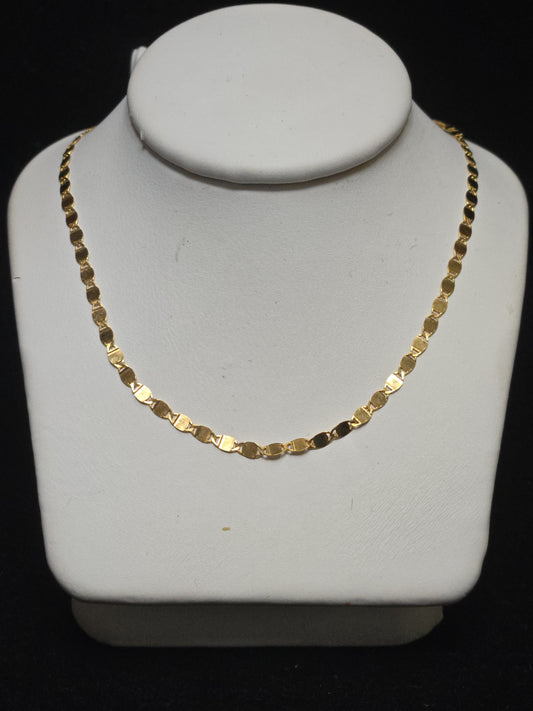 14K Gold Plate Link Chain Necklace 18" 1.7g