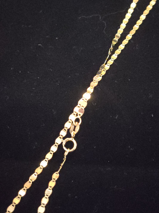 14K Gold Plate Link Chain Necklace 18" 1.7g