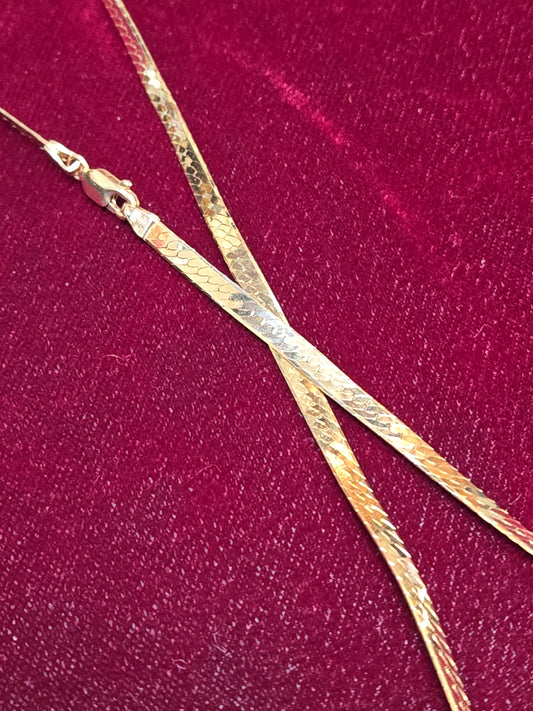 14K Gold Serpentine Chain Necklace 21" 9.4g