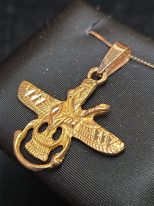 18K Gold Farvahar Pendant 2g