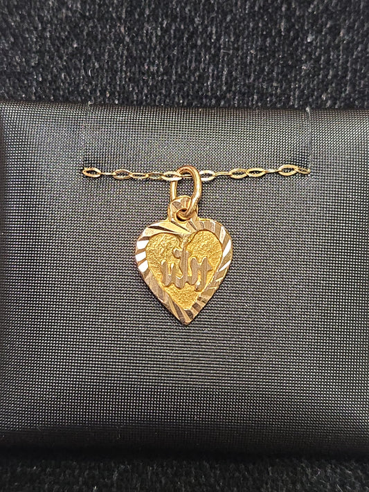 18K Gold Allah Pendant 0.6g