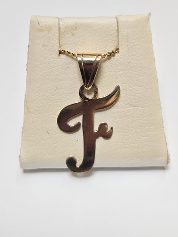 14K Gold "F" Pendant 0.8g
