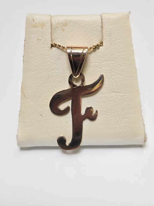 14K Gold "F" Pendant 0.8g
