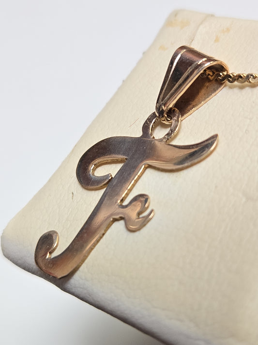 14K Gold "F" Pendant 0.8g