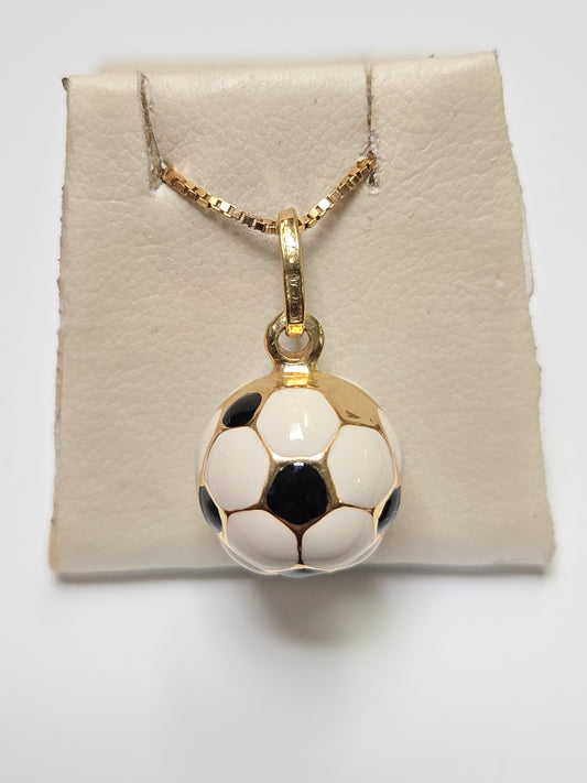 18K Gold Soccer Ball Pendant 2g