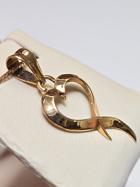 18K Gold Heart Pendant 0.8g