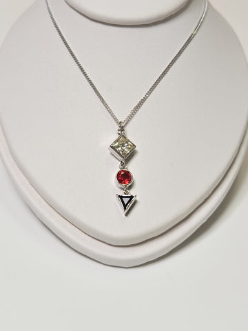 14K white gold pendant necklace with a 0.49ct princess-cut diamond, weighing 2.1g, from Chique Jewelry.