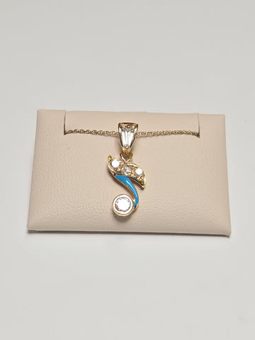 18K gold pendant with cubic zirconias by Chique Jewelry, showcasing a sparkling, elegant jewelry piece with intricate design.